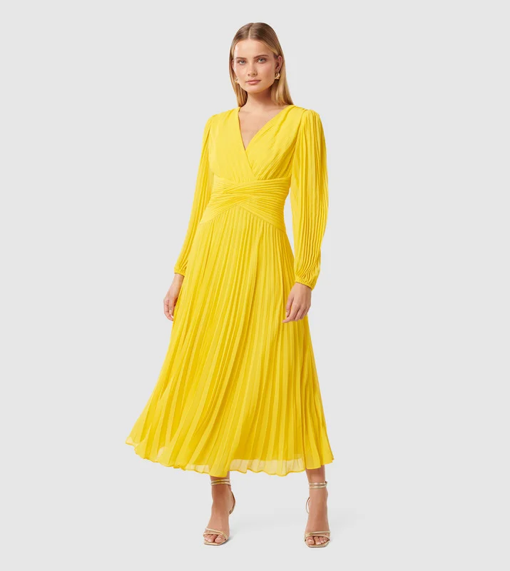 JOCELYN Accordion Pleated Midi Dress
